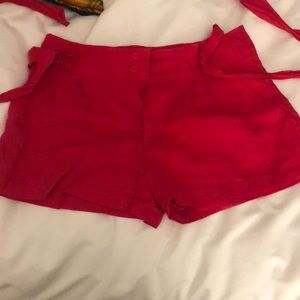 Nanette Lepore red linen shorts - brand new